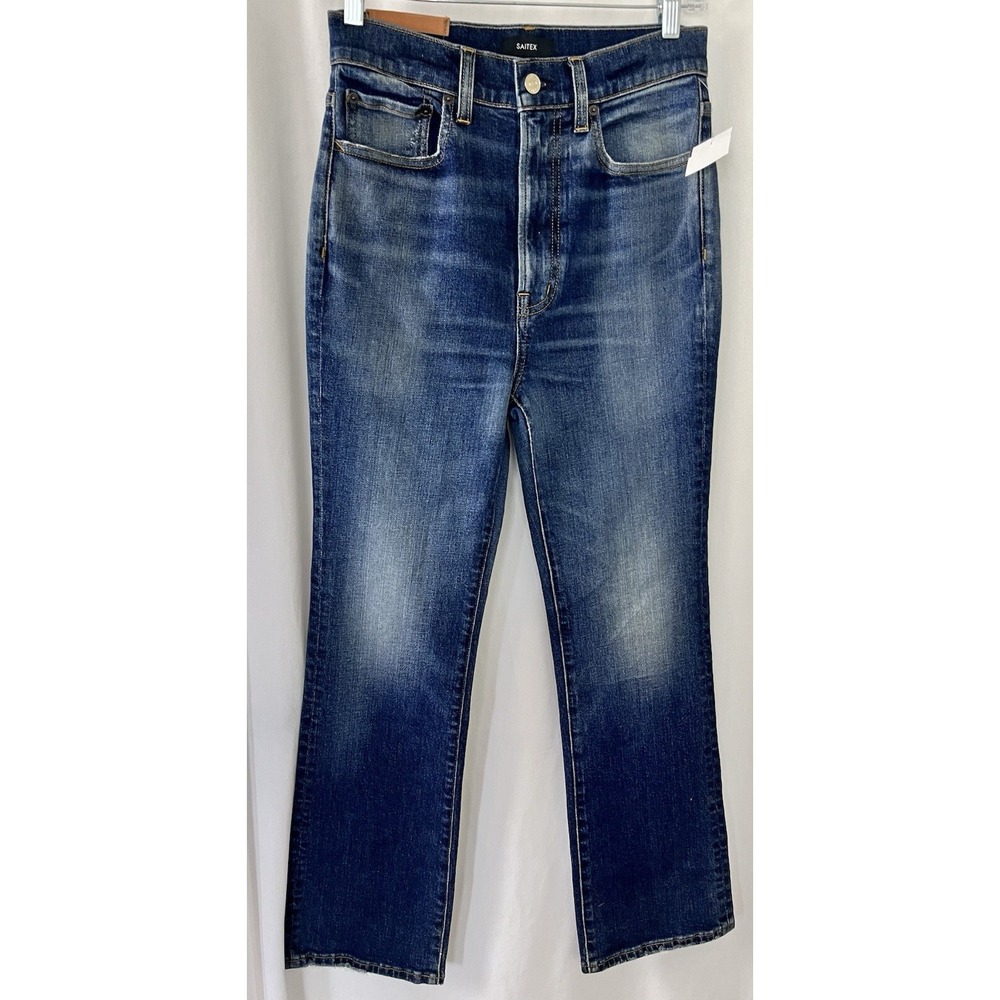 Saitex Women's Mid Rise Bootcut Denim Jeans Delta Blue Size 26
